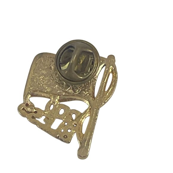 God Bless American Flag Gold Lapel Pin With Red White & Blue Enamel Patriotic Ac - Picture 5 of 7